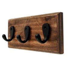 Black Iron Wooden Wall Hooks